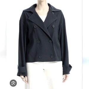 MAX STUDIO Black Double-Breasted Jacket Short Size XL